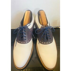 Winthrop Phillips Men’s 10 M Blue & White Leather Oxford Men's Two-Tone Shoes